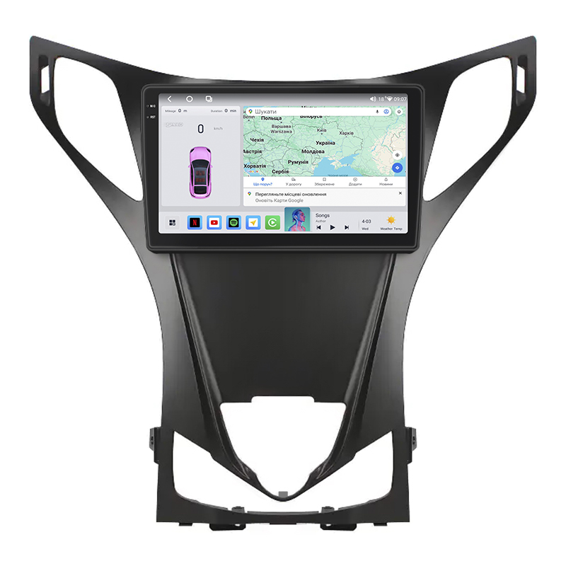 Штатная магнитола Lesko для Hyundai H-1 II 2007-2015 экран 9" 4/64 QLED CarPlay 4G Wi-Fi GPS 360 Prime