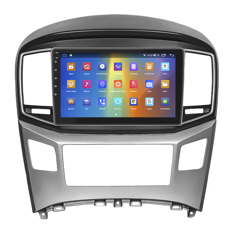 Штатная магнитола Lesko для Hyundai H-1 II Рестайлинг 2015-2018 экран 9" 2/32Gb CarPlay 4G Wi-Fi GPS Prime