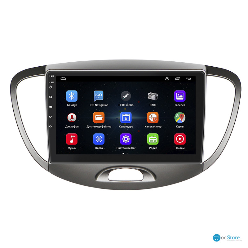 Штатная магнитола Lesko для Hyundai i10 I 2007-2013 экран 9" 1/16Gb Wi-Fi GPS Base
