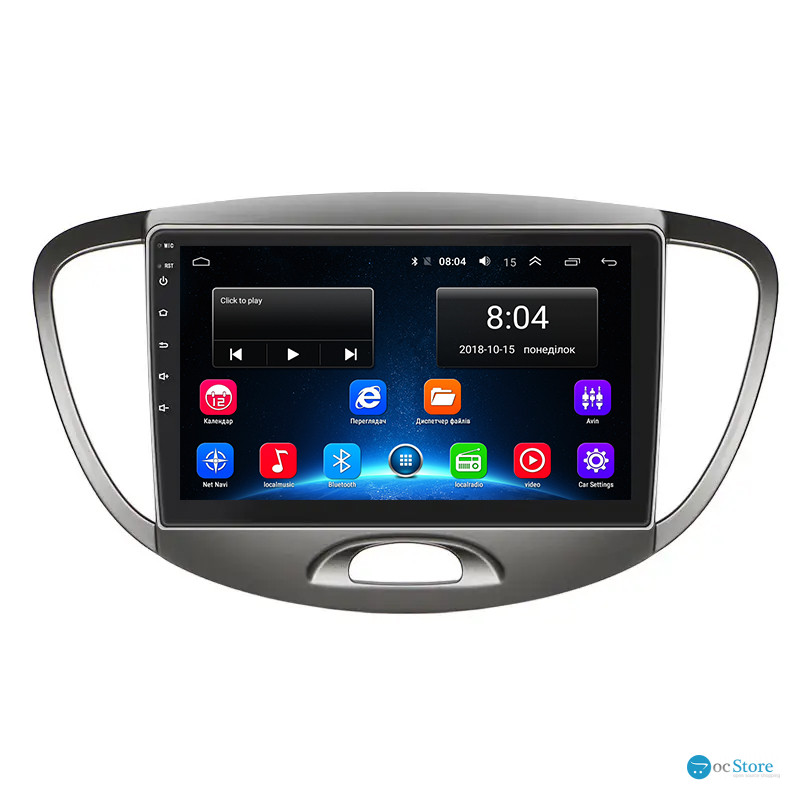 Штатная магнитола Lesko для Hyundai i10 I 2007-2013 экран 9" 2/32Gb Wi-Fi GPS Base