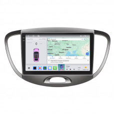 Штатная магнитола Lesko для Hyundai i10 I 2007-2013 экран 9" 4/64 QLED CarPlay 4G Wi-Fi GPS 360 Prime