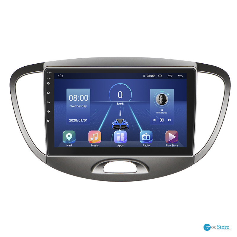 Штатная магнитола Lesko для Hyundai i10 I 2007-2013 экран 9" 6/128Gb 4G Wi-Fi GPS Top