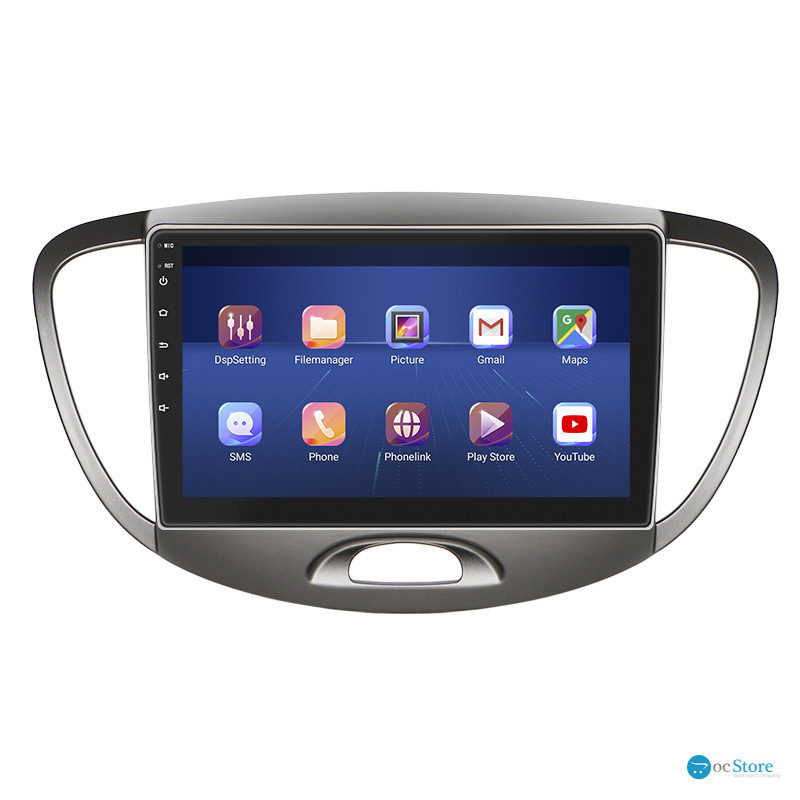 Штатная магнитола Lesko для Hyundai i10 I 2007-2013 экран 9" 6/128Gb 4G Wi-Fi GPS Top