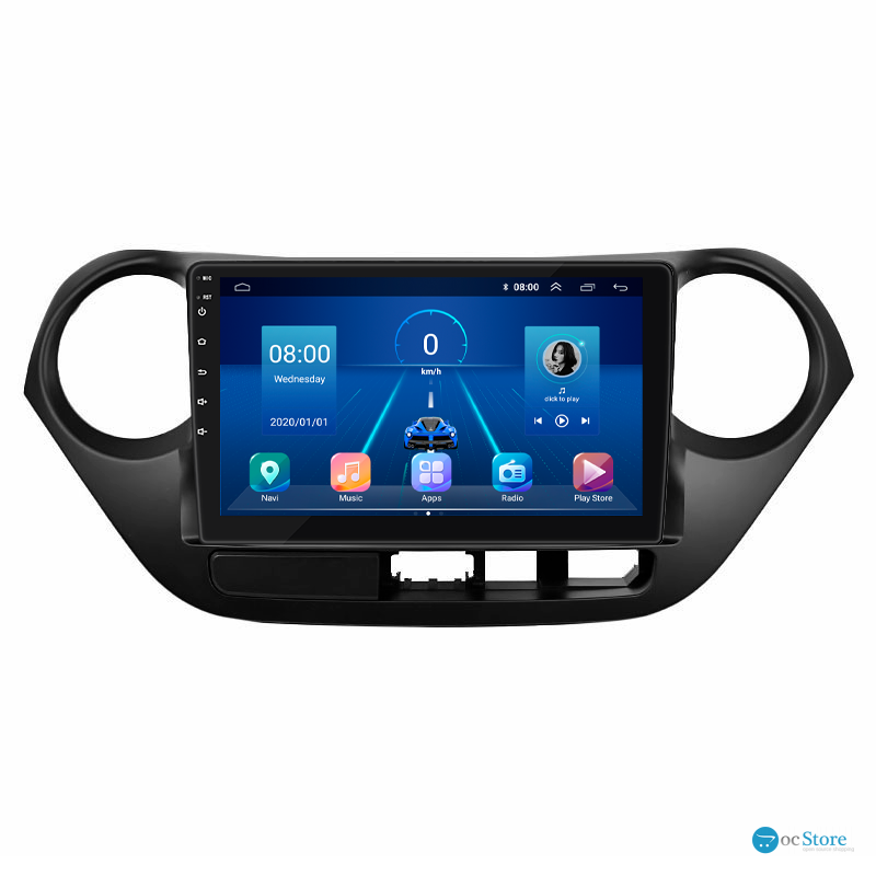 Штатная магнитола Lesko для Hyundai i10 II 2013-2016 экран 9" 6/128Gb 4G Wi-Fi GPS Top