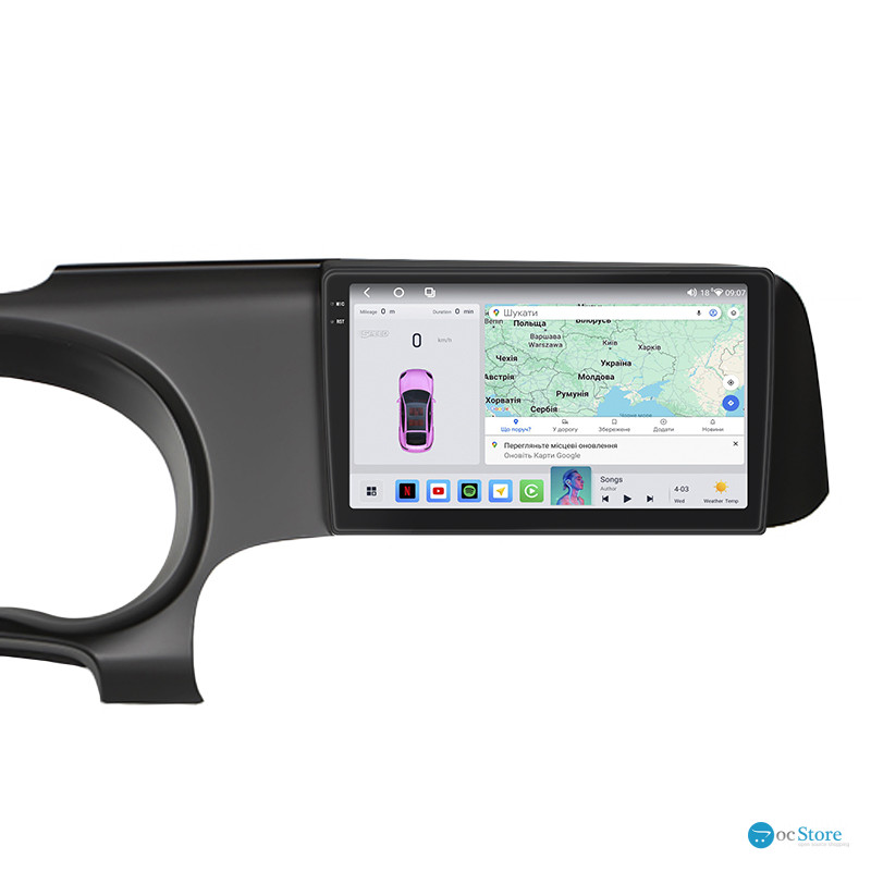 Штатная магнитола Lesko для Hyundai i10 III 2019-н.в. экран 9" 4/64 QLED CarPlay 4G Wi-Fi GPS 360 Prime