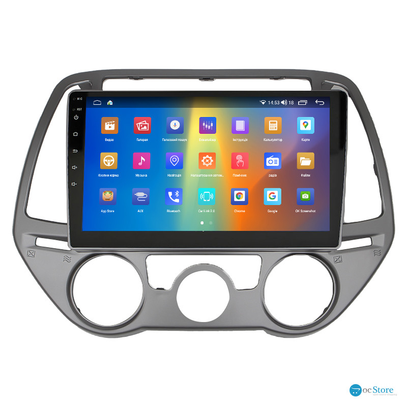 Штатная магнитола Lesko для Hyundai i20 I Рестайлинг 2012-2014 экран 9" 2/32Gb CarPlay 4G Wi-Fi GPS Prime