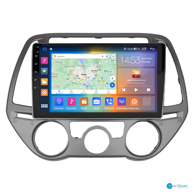 Штатная магнитола Lesko для Hyundai i20 I Рестайлинг 2012-2014 экран 9" 4/64Gb CarPlay 4G Wi-Fi GPS Prime