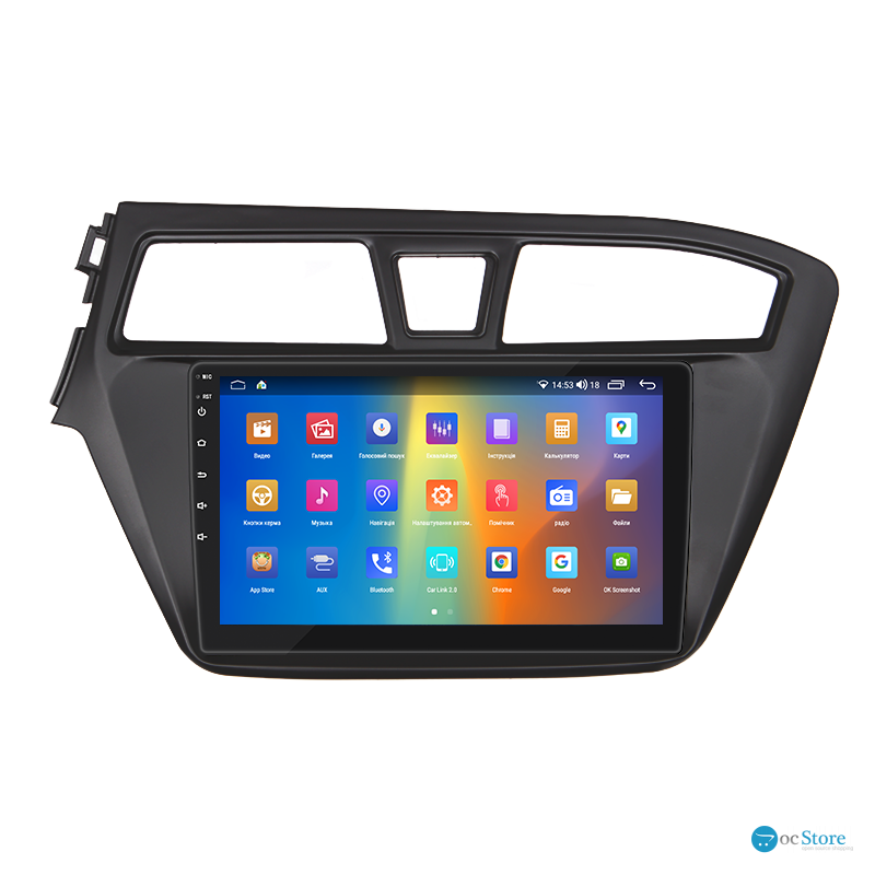 Штатная магнитола Lesko для Hyundai i20 II 2014-2018 экран 9" 2/32Gb CarPlay 4G Wi-Fi GPS Prime