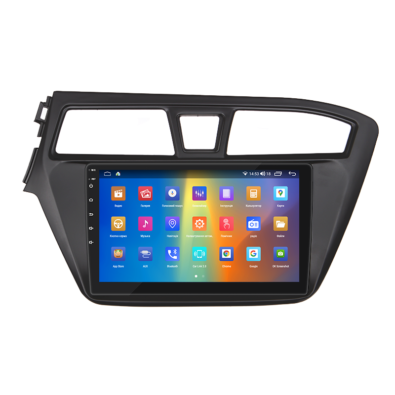 Штатная магнитола Lesko для Hyundai i20 II 2014-2018 экран 9" 2/32Gb CarPlay 4G Wi-Fi GPS Prime