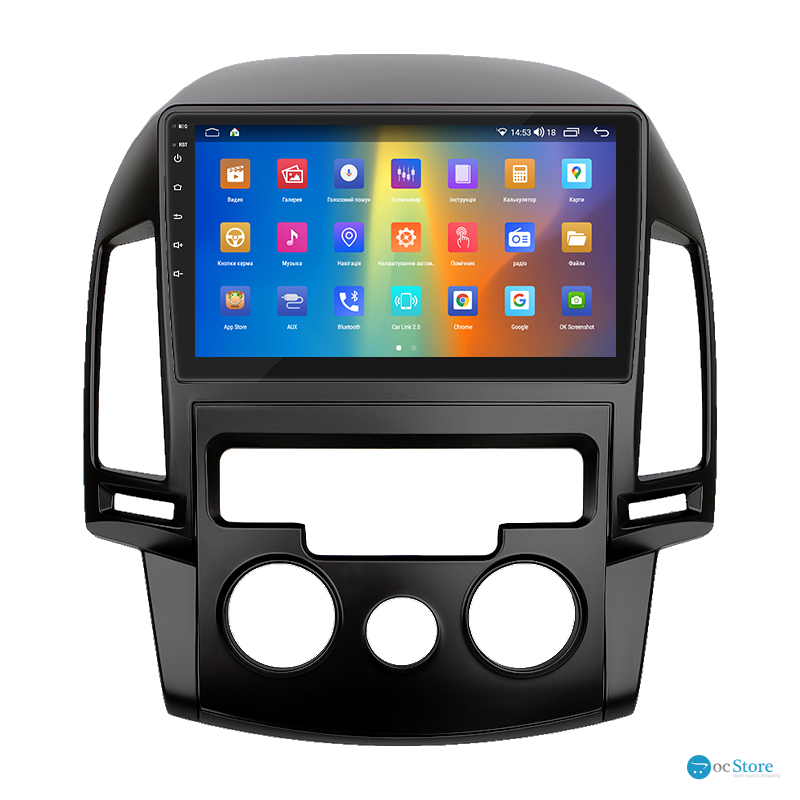 Штатная магнитола Lesko для Hyundai i30 I 2007-2010 экран 9" 2/32Gb CarPlay 4G Wi-Fi GPS Prime