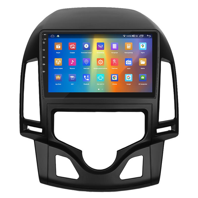 Штатная магнитола Lesko для Hyundai i30 I Рестайлинг 2010-2012 экран 9" 2/32Gb CarPlay 4G Wi-Fi GPS Prime