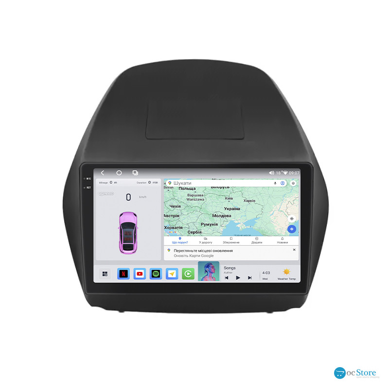 Штатная магнитола Lesko для Hyundai ix35 I Рестайлинг 2013-2015 экран 10" 4/64 QLED CarPlay 4G Wi-Fi GPS 360 Prime
