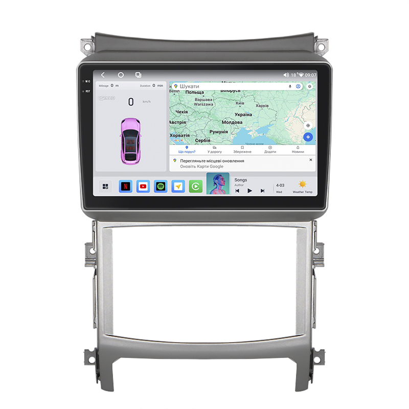 Штатная магнитола Lesko для Hyundai ix55  2008-2013 экран 9" 4/64 QLED CarPlay 4G Wi-Fi GPS 360 Prime