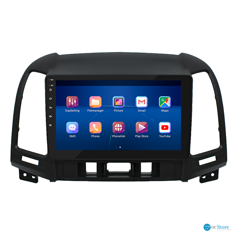 Штатная магнитола Lesko для Hyundai Santa Fe II Рестайлинг 2009-2012 экран 9" 2/32Gb 4G Wi-Fi GPS Top