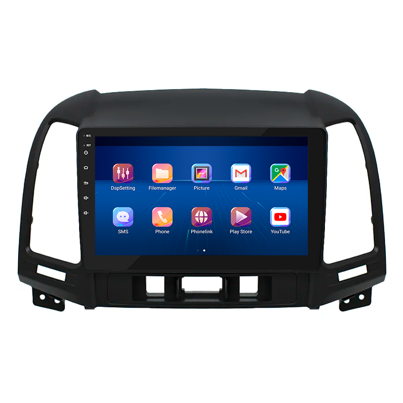 Штатная магнитола Lesko для Hyundai Santa Fe II Рестайлинг 2009-2012 экран 9" 2/32Gb 4G Wi-Fi GPS Top