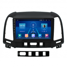 Штатная магнитола Lesko для Hyundai Santa Fe II Рестайлинг 2009-2012 экран 9" 6/128Gb 4G Wi-Fi GPS Top