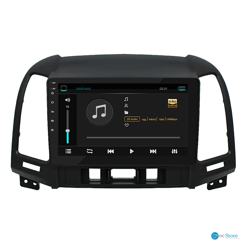 Штатная магнитола Lesko для Hyundai Santa Fe II Рестайлинг 2009-2012 экран 9" 6/128Gb 4G Wi-Fi GPS Top