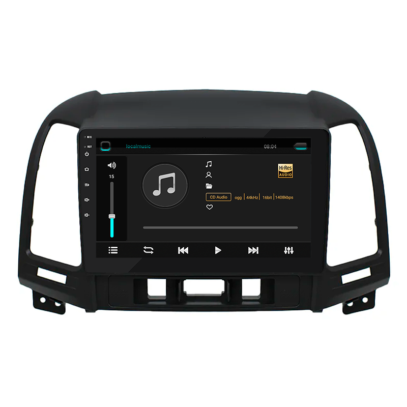 Штатная магнитола Lesko для Hyundai Santa Fe II Рестайлинг 2009-2012 экран 9" 6/128Gb 4G Wi-Fi GPS Top