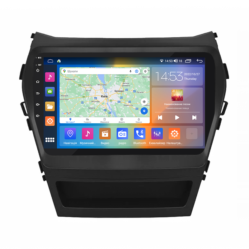 Штатная магнитола Lesko для Hyundai Santa Fe III 2012-2016 экран 9" 2/32Gb CarPlay 4G Wi-Fi GPS Prime