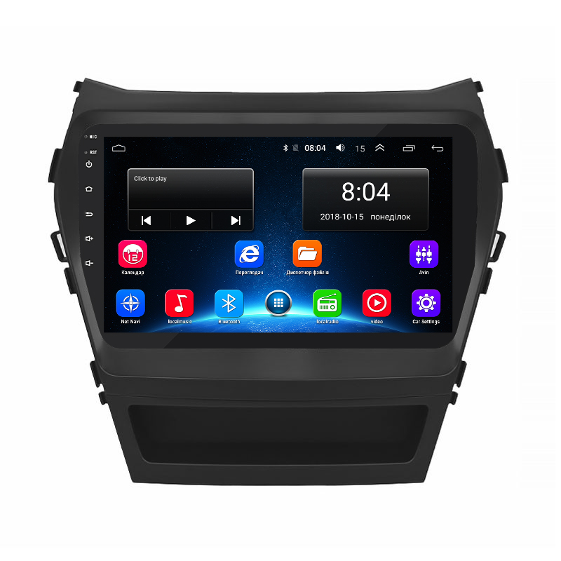 Штатная магнитола Lesko для Hyundai Santa Fe III Рестайлинг 2015-2018 экран 9" 2/32Gb Wi-Fi GPS Base