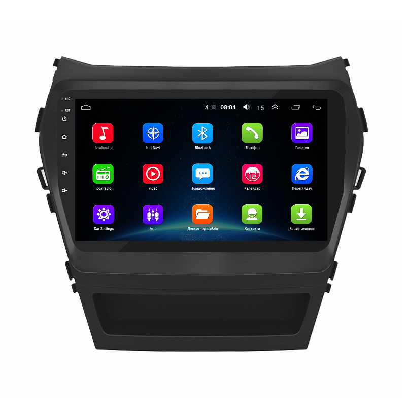 Штатная магнитола Lesko для Hyundai Santa Fe III Рестайлинг 2015-2018 экран 9" 2/32Gb Wi-Fi GPS Base