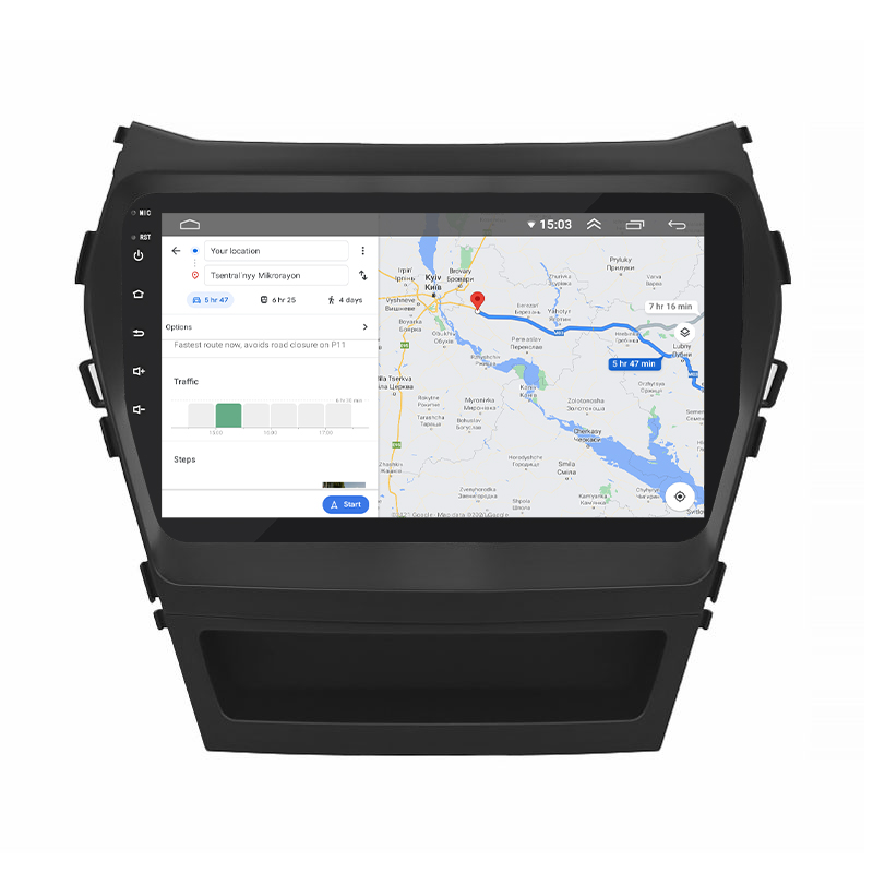 Штатная магнитола Lesko для Hyundai Santa Fe III Рестайлинг 2015-2018 экран 9" 2/32Gb Wi-Fi GPS Base