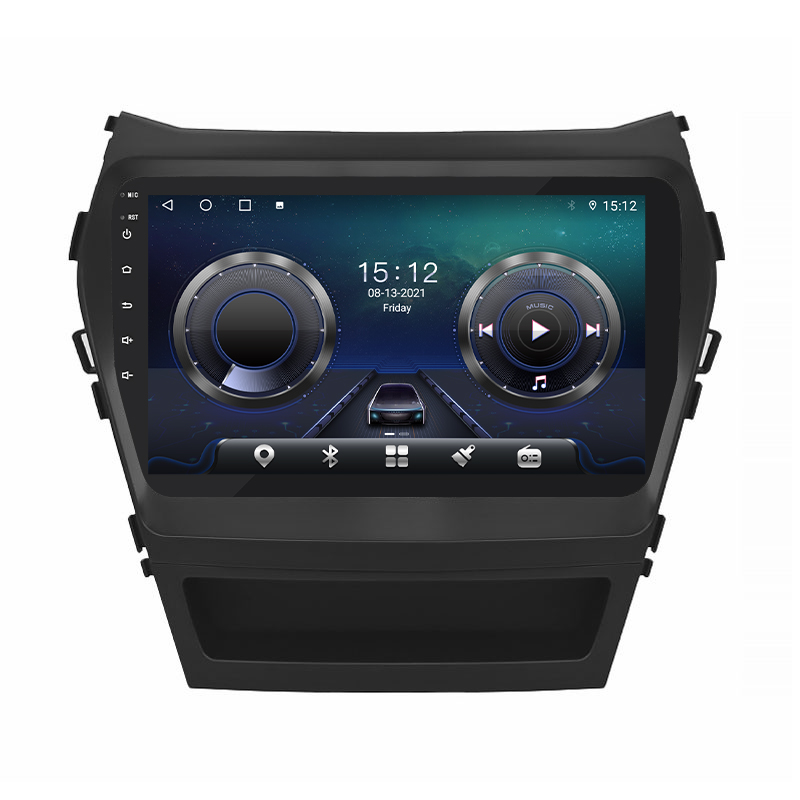 Штатная магнитола Lesko для Hyundai Santa Fe III Рестайлинг 2015-2018 экран 9" 4/64Gb 4G Wi-Fi GPS Top