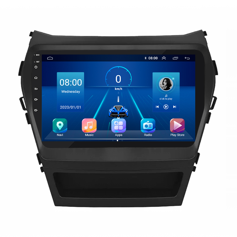 Штатная магнитола Lesko для Hyundai Santa Fe III Рестайлинг 2015-2018 экран 9" 6/128Gb 4G Wi-Fi GPS Top