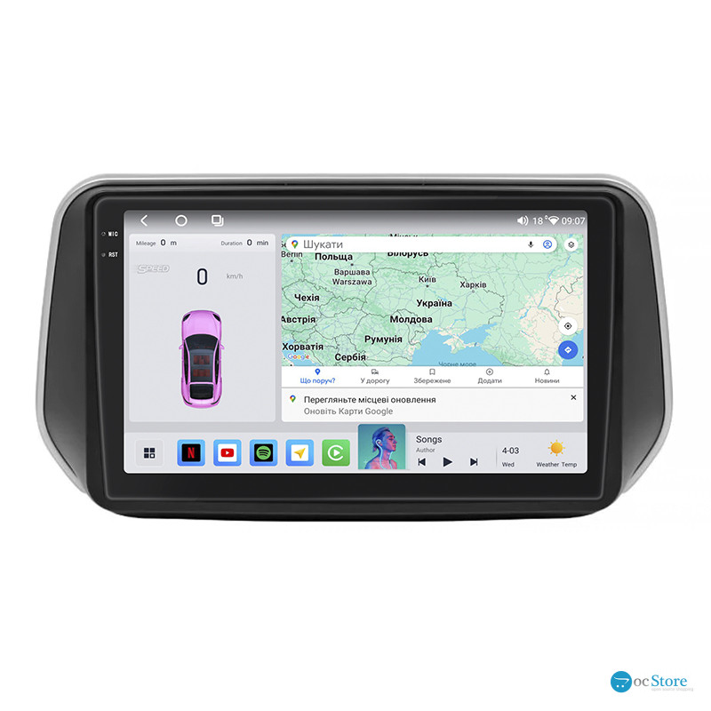 Штатная магнитола Lesko для Hyundai Santa Fe IV 2018-2021 экран 10" 4/64 QLED CarPlay 4G Wi-Fi GPS 360 Prime