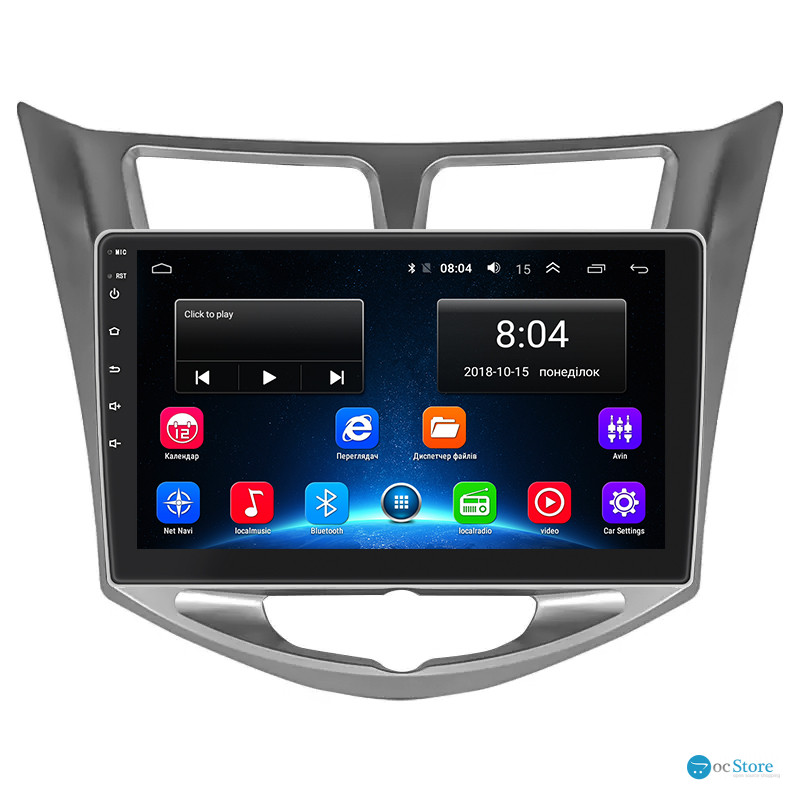 Штатная магнитола Lesko для Hyundai Solaris I 2010-2014 экран 10" 2/32Gb Wi-Fi GPS Base