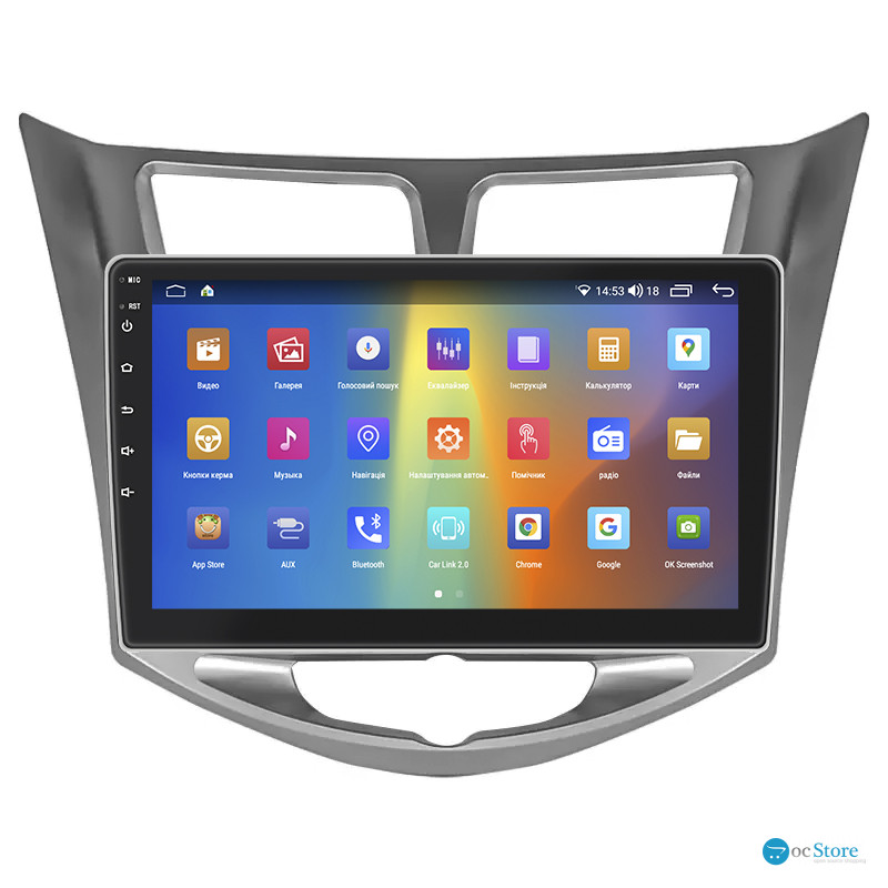 Штатная магнитола Lesko для Hyundai Solaris I 2010-2014 экран 10" 4/64Gb CarPlay 4G Wi-Fi GPS Prime
