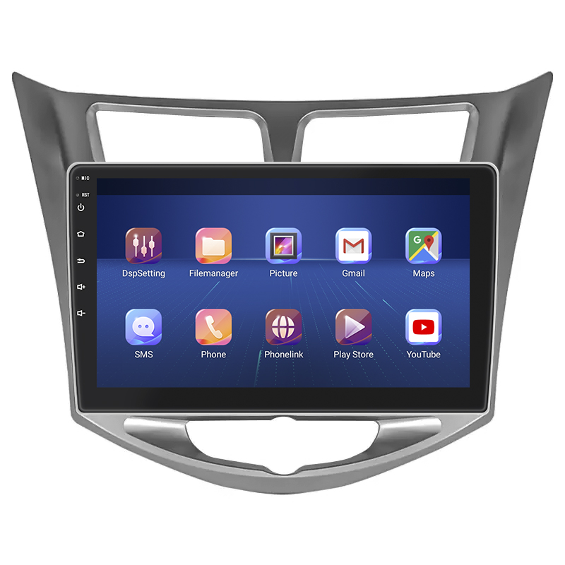 Штатная магнитола Lesko для Hyundai Solaris I 2010-2014 экран 10" 4/32Gb 4G Wi-Fi GPS Top