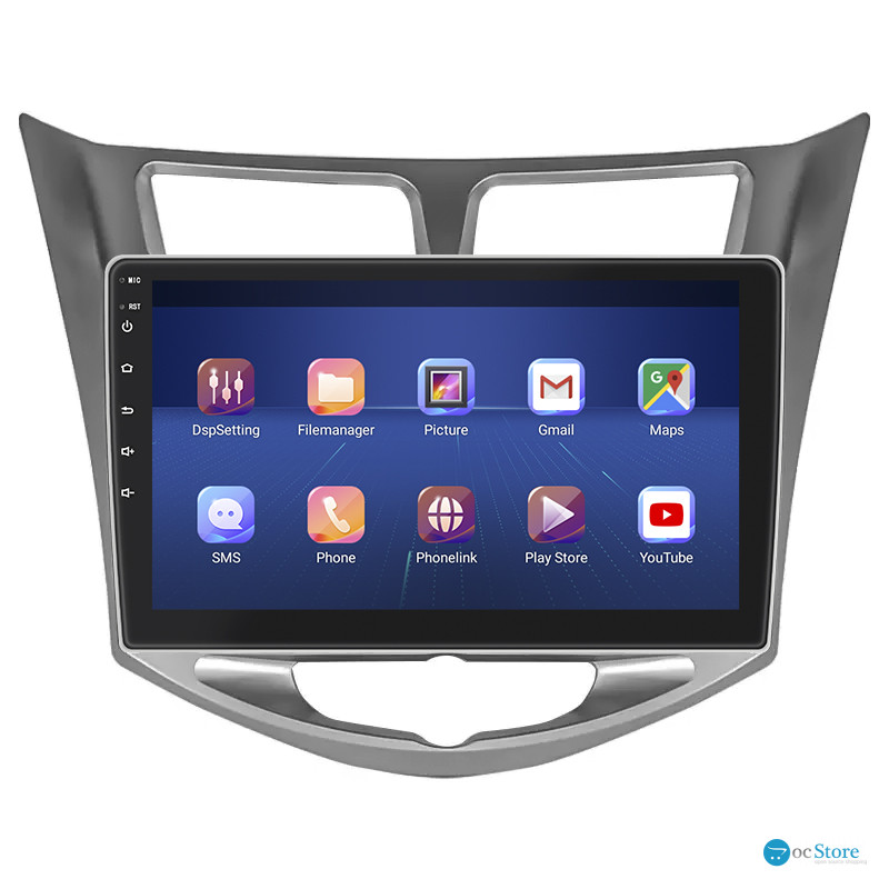 Штатная магнитола Lesko для Hyundai Solaris I 2010-2014 экран 10" 4/64Gb 4G Wi-Fi GPS Top