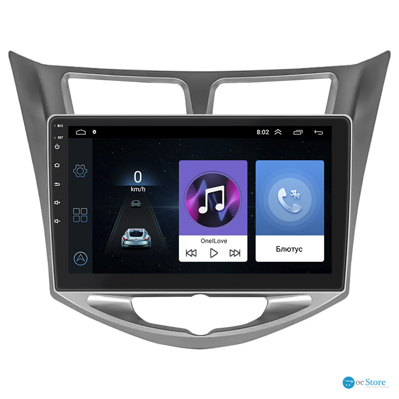 Штатная магнитола Lesko для Hyundai Solaris I Рестайлинг 2014-2017 экран 10" 1/16Gb Wi-Fi GPS Base