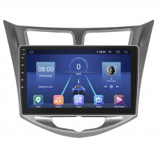 Штатная магнитола Lesko для Hyundai Solaris I Рестайлинг 2014-2017 экран 10" 2/32Gb 4G Wi-Fi GPS Top