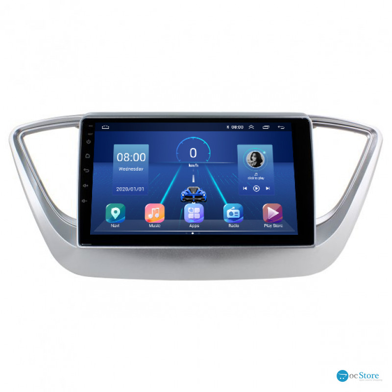 Штатная магнитола Lesko для Hyundai Solaris II 2017-2020 экран 9" 2/32Gb 4G Wi-Fi GPS Top