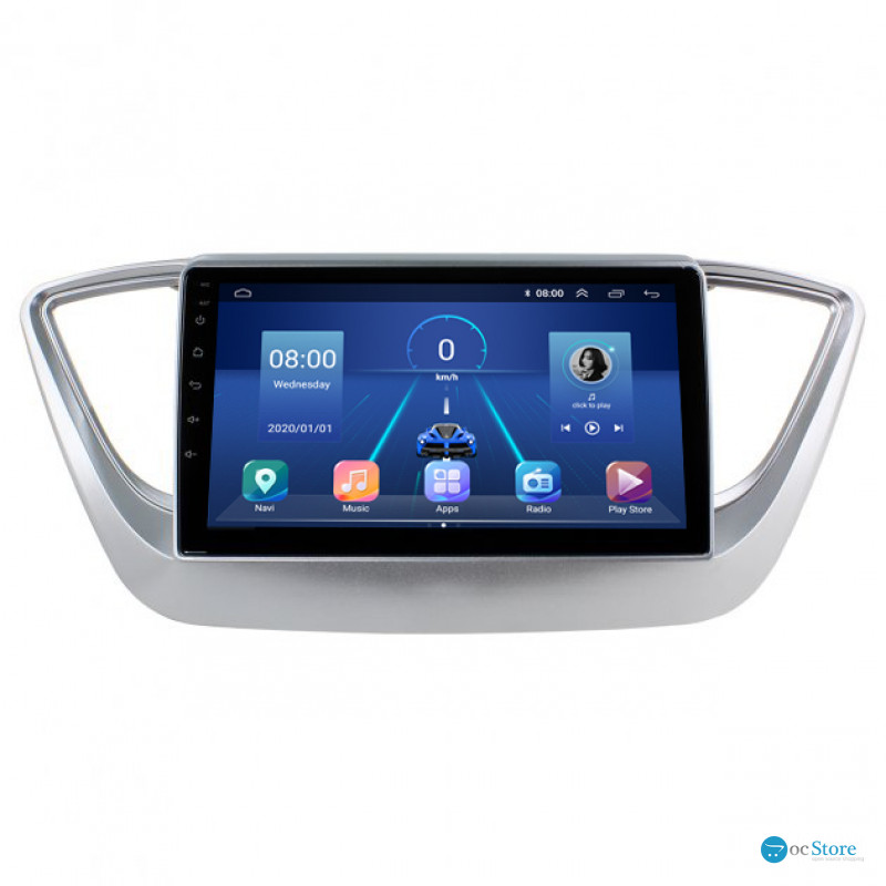 Штатная магнитола Lesko для Hyundai Solaris II 2017-2020 экран 9" 4/64Gb 4G Wi-Fi GPS Top