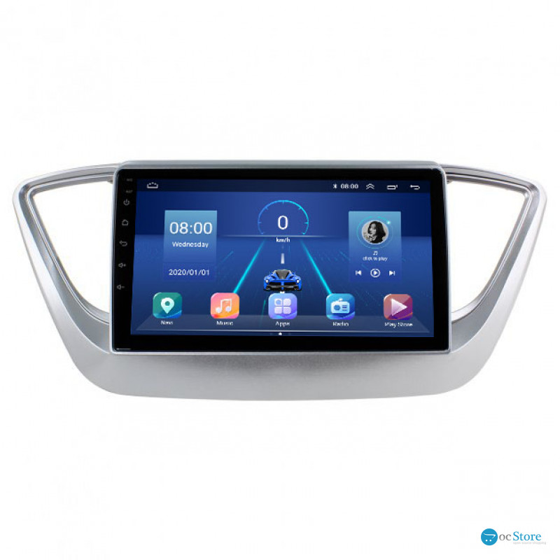 Штатная магнитола Lesko для Hyundai Solaris II 2017-2020 экран 9" 6/128Gb 4G Wi-Fi GPS Top