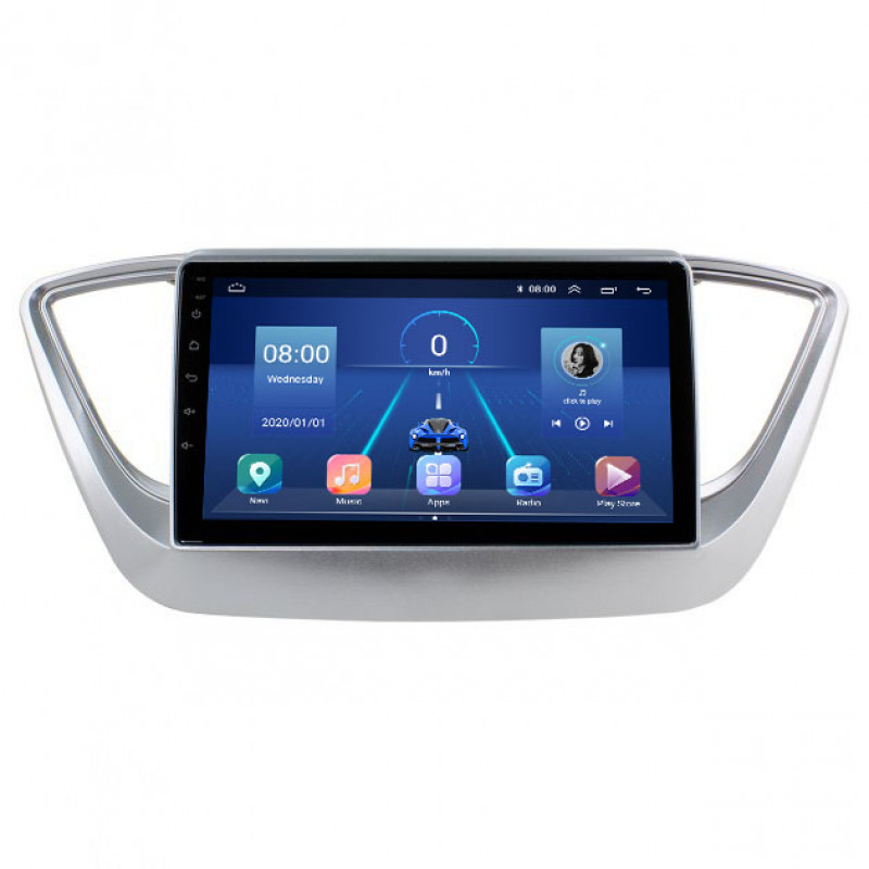 Штатная магнитола Lesko для Hyundai Solaris II 2017-2020 экран 9" 6/128Gb 4G Wi-Fi GPS Top