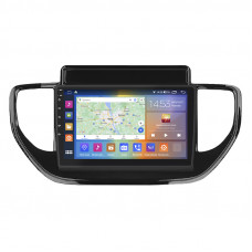 Штатная магнитола Lesko для Hyundai Solaris II Рестайлинг 2020-н.в. экран 9" 4/64Gb CarPlay 4G Wi-Fi GPS Prime