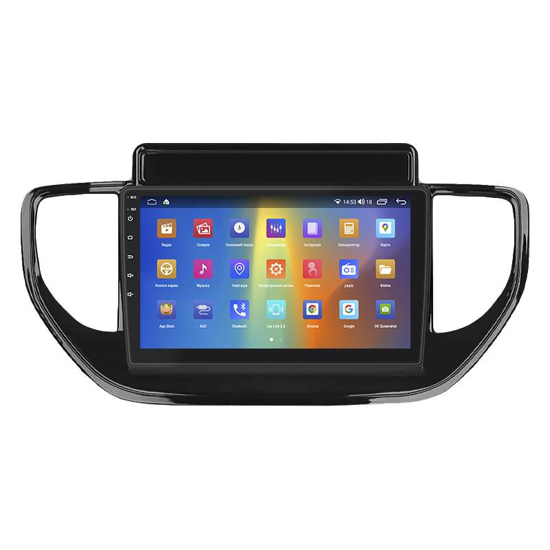 Штатная магнитола Lesko для Hyundai Solaris II Рестайлинг 2020-н.в. экран 9" 4/64Gb CarPlay 4G Wi-Fi GPS Prime