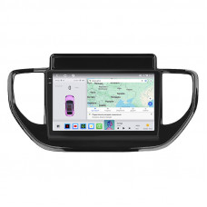 Штатная магнитола Lesko для Hyundai Solaris II Рестайлинг 2020-н.в. экран 9" 4/64 QLED CarPlay 4G Wi-Fi GPS 360 Prime