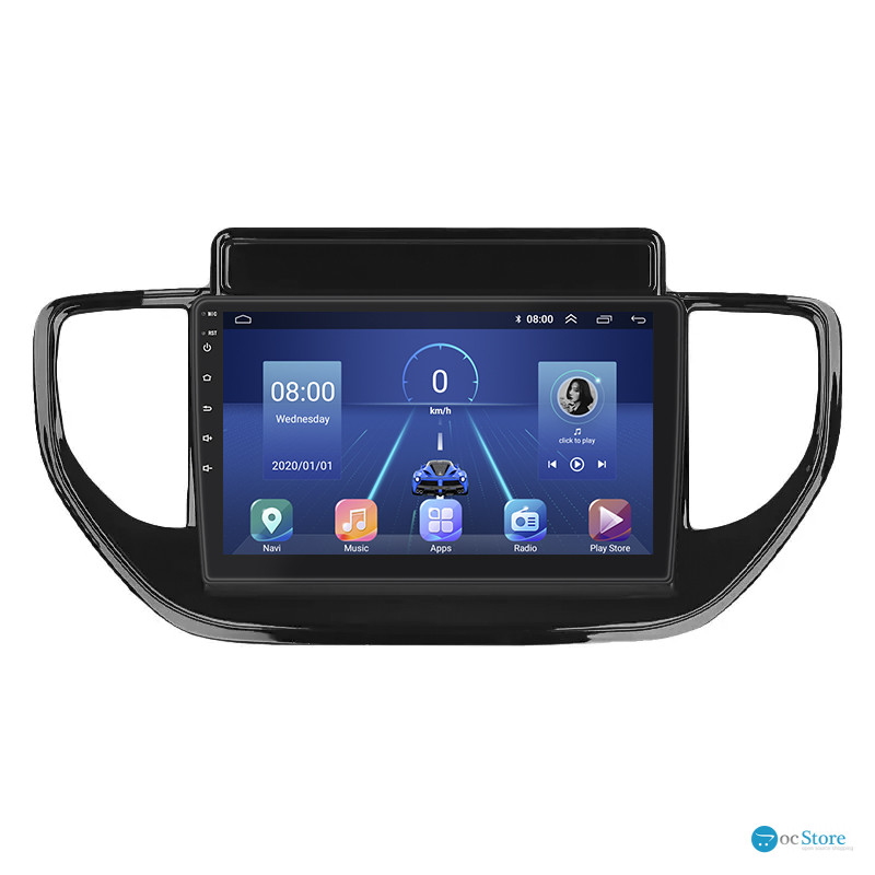 Штатная магнитола Lesko для Hyundai Solaris II Рестайлинг 2020-н.в. экран 9" 4/64Gb 4G Wi-Fi GPS Top