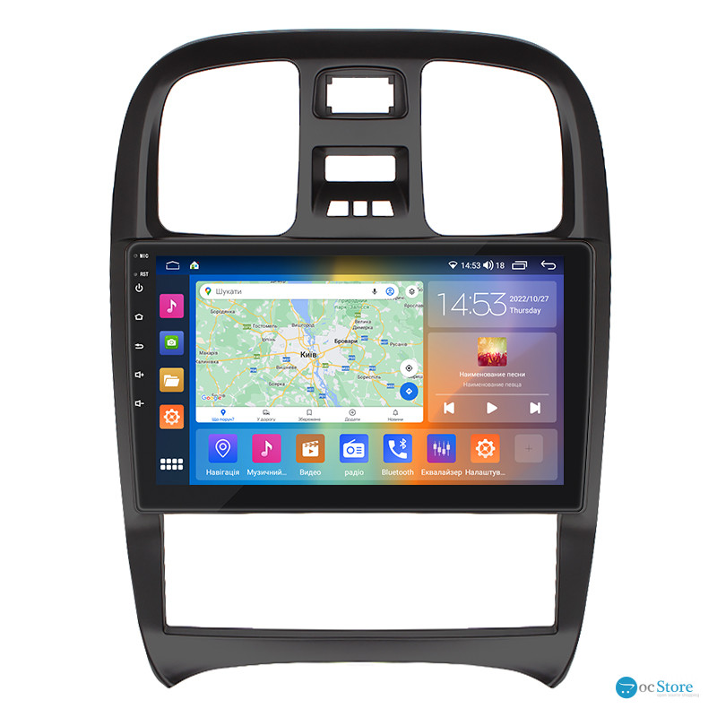 Штатная магнитола Lesko для Hyundai Sonata IV (EF) Рестайлинг 2001-2012 экран 9" 4/64Gb CarPlay 4G Wi-Fi GPS Prime