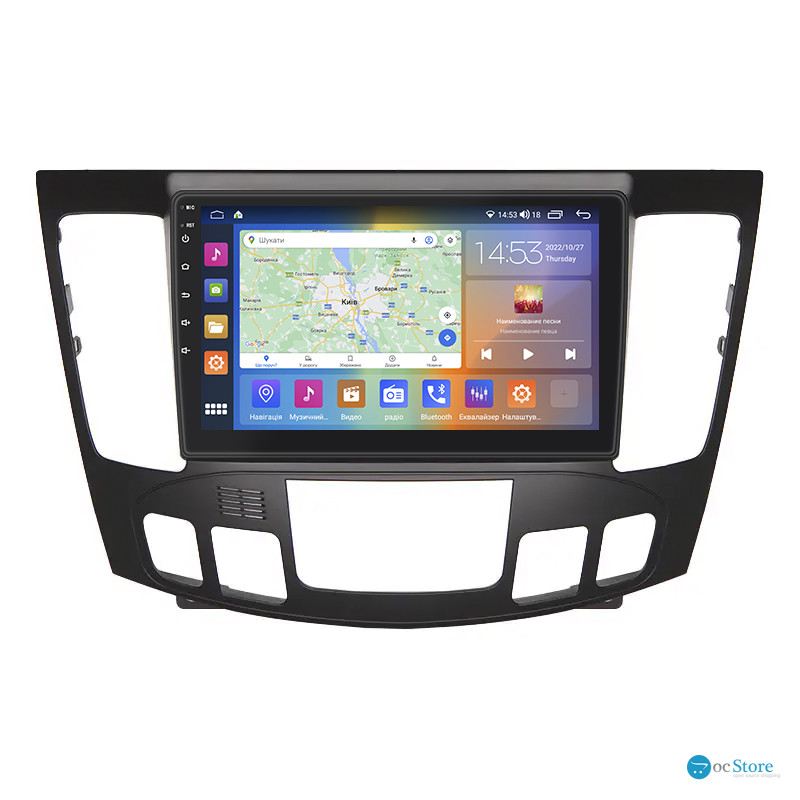 Штатная магнитола Lesko для Hyundai Sonata V (NF) Auto AC 2008-2010 экран 9" 4/64Gb CarPlay 4G Wi-Fi GPS Prime