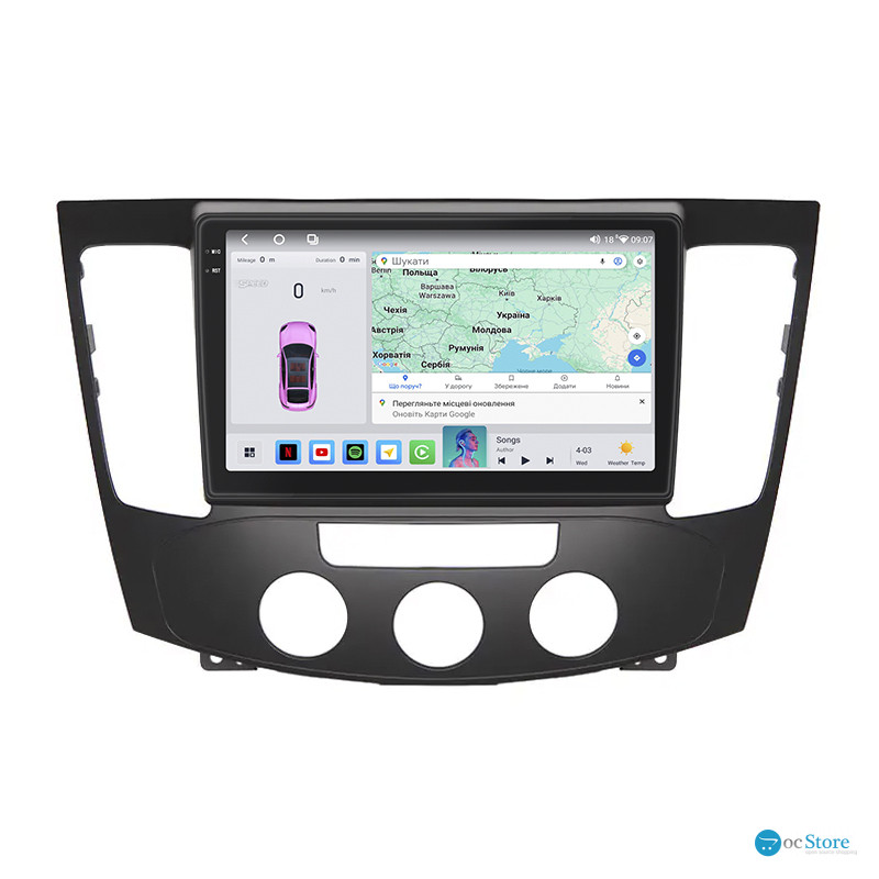Штатная магнитола Lesko для Hyundai Sonata V (NF) Manual AC 2008-2010 экран 9" 4/64 QLED CarPlay 4G Wi-Fi GPS 360 Prime
