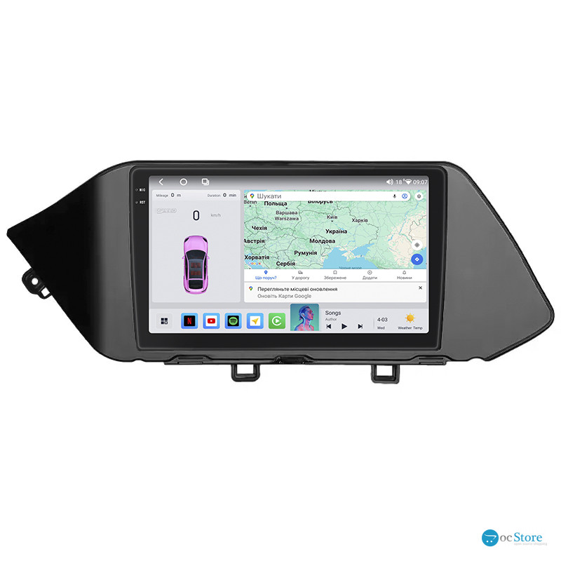 Штатная магнитола Lesko для Hyundai Sonata VIII (DN8) 2019-2020 экран 10" 4/64 QLED CarPlay 4G Wi-Fi GPS 360 Prime