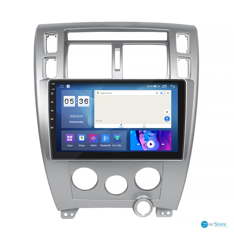 Штатная магнитола Lesko для Hyundai Tucson I 2004-2010 экран 10" 2/32Gb CarPlay 4G Wi-Fi GPS Prime