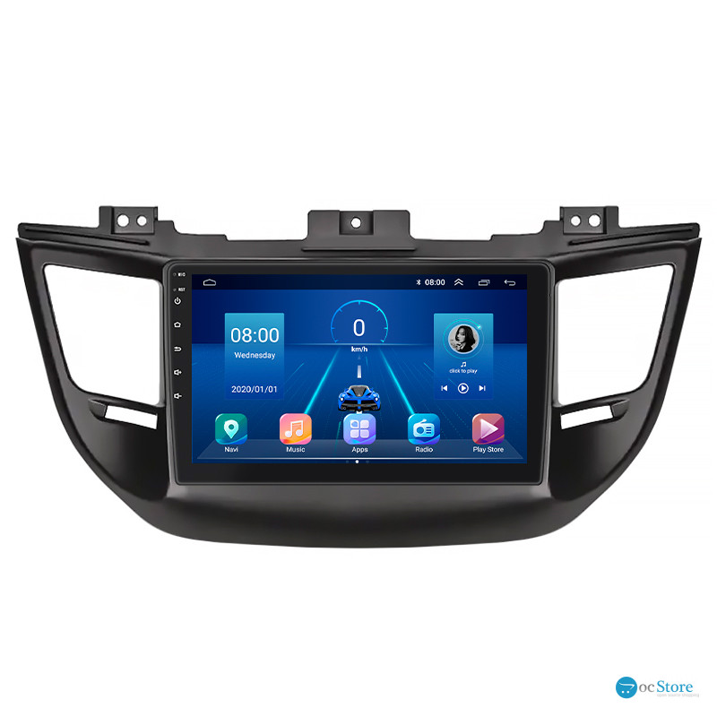 Штатная магнитола Lesko для Hyundai Tucson III 2015-2018 экран 9" 2/32Gb Wi-Fi GPS Base