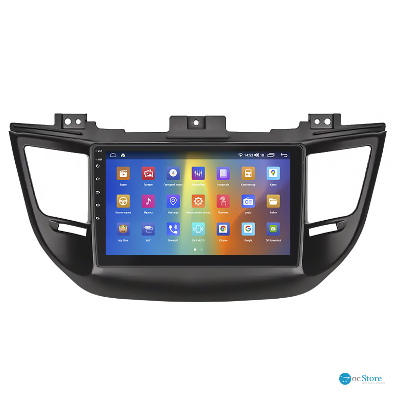 Штатная магнитола Lesko для Hyundai Tucson III 2015-2018 экран 9" 2/32Gb CarPlay 4G Wi-Fi GPS Prime